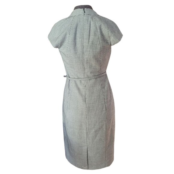 Talbots Black & White Houndstooth Dress With Belt Size 8 - Picture 3 of 6